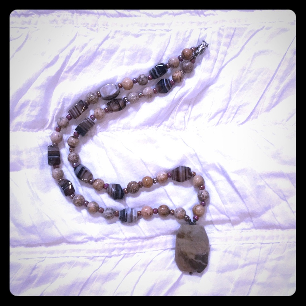 Unique Rock and Beads Necklace
